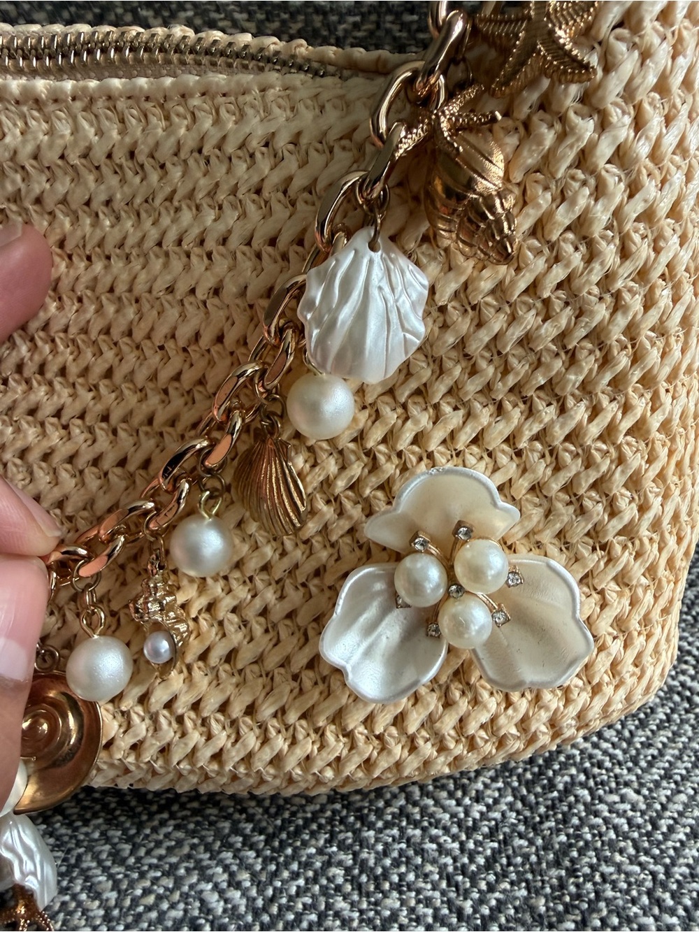 Handmade Rare Beach Bag with Charms! - Picture 3 of 5